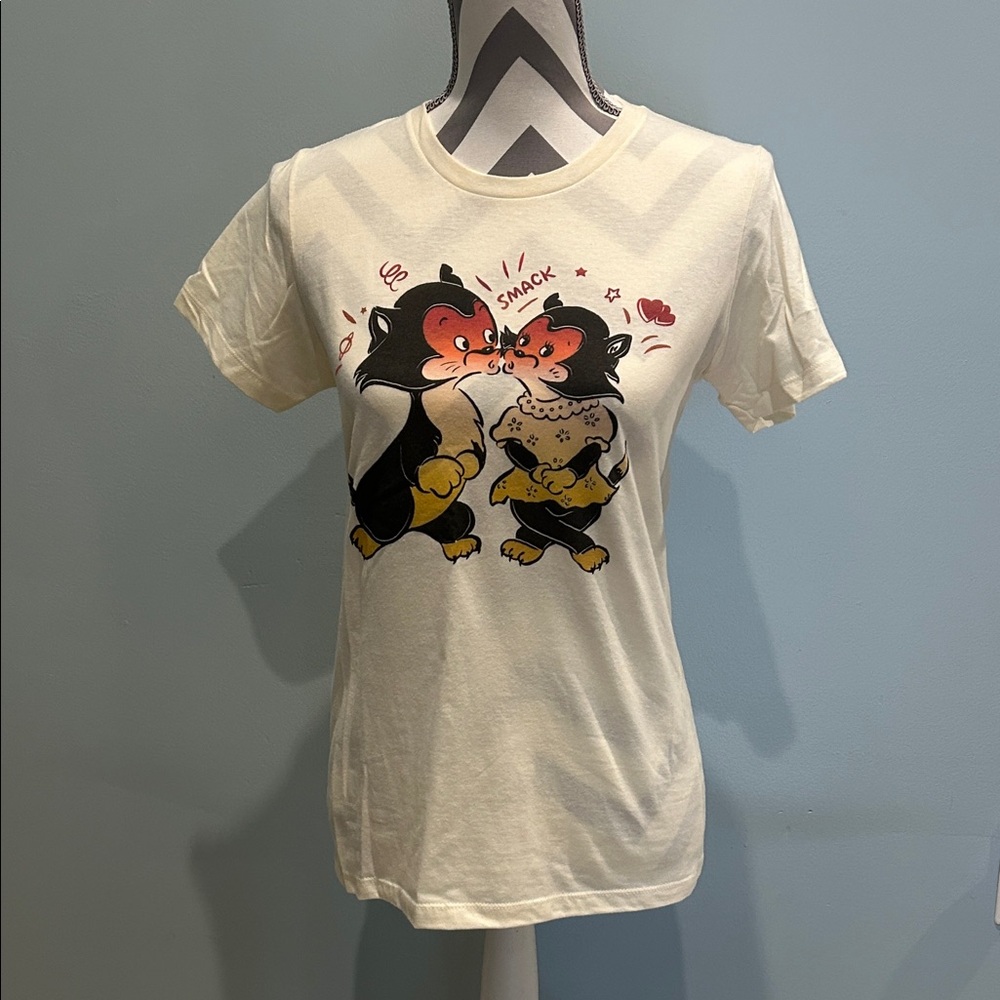 Playful Cartoon Graphic Tee - White